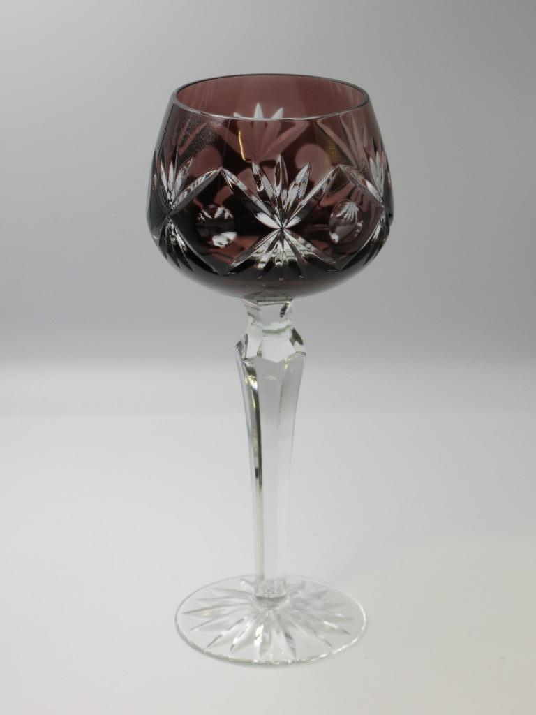 Val Saint Lambert gekleurd kristallen wijnglas, Antiek en Kunst, Ophalen of Verzenden