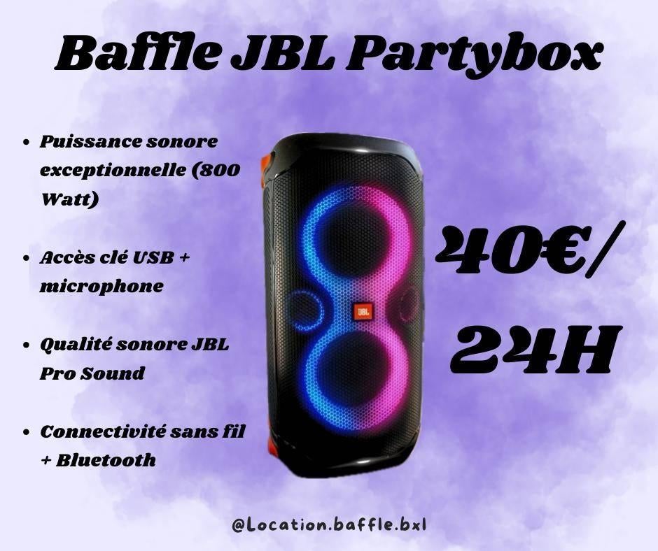 JBL PartyBox 710 verhuur + 2 microfoons/Feesten en bedrijven, Audio, Tv en Foto, Luidsprekerboxen, Ophalen, JBL, Nieuw, 120 watt of meer