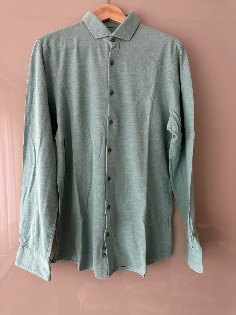 Nouvelle chemise de costume verte (tissu élastique), Neuf, Tour de cou 39/40 (M), Enlèvement ou Envoi, Angelo Litrico