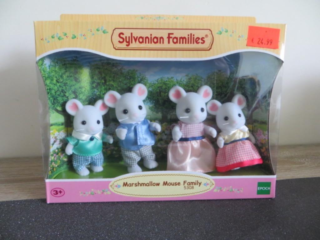 Sylvanian Families : Marshmallow Mouse Family - 5308 - muis, Ophalen of Verzenden, Nieuw, Poppenhuispop