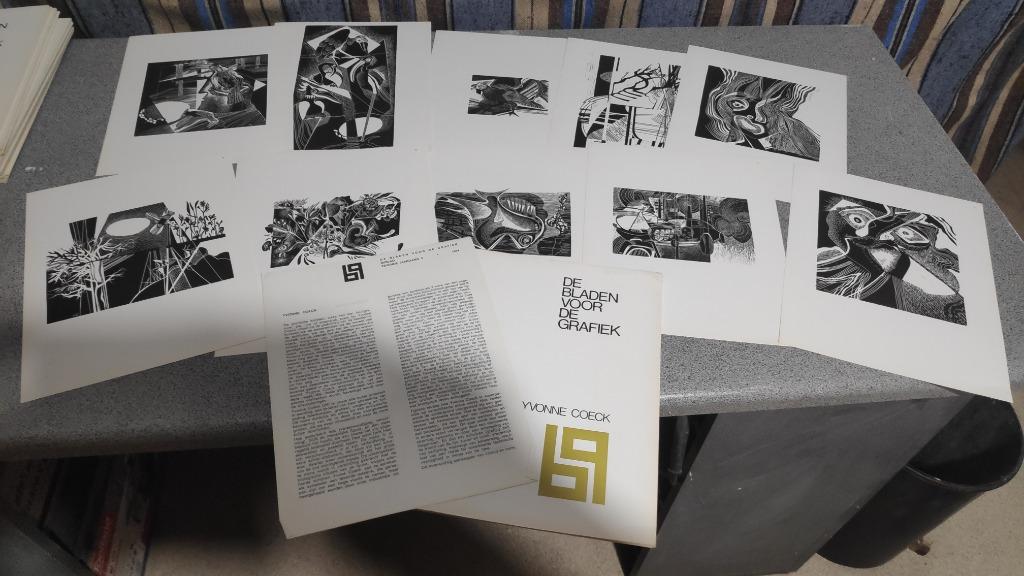 De bladen voor de grafiek Yvone Coeck, Boeken, Ophalen of Verzenden