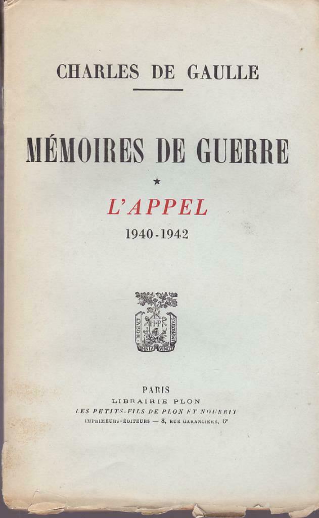 Charles de Gaulle, Mémoires de Guerre, L'appel 1940-1942., Boeken, Ophalen of Verzenden, Algemeen, Tweede Wereldoorlog, Gelezen