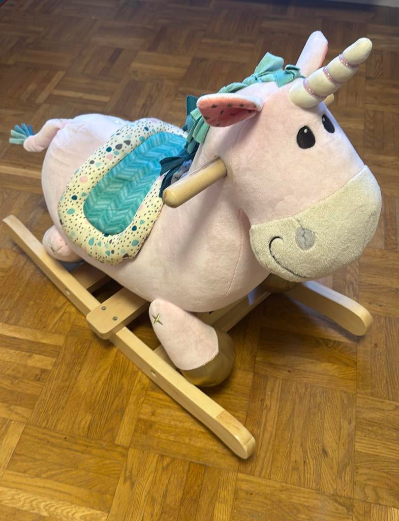 Hobbelpaard unicorn roze, Ophalen, Zo goed als nieuw