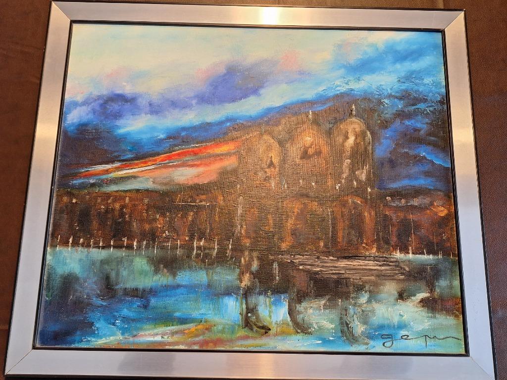 Schilderij – Santa Maria della Salute, Venetië – door Gepi, Ophalen, Gesigneerd
