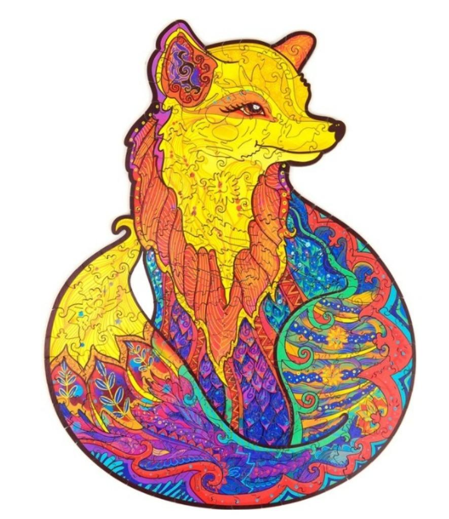 Puzzle en bois Mystérieux renard, Hobby & Loisirs créatifs, Enlèvement ou Envoi, Moins de 500 pièces, Comme neuf, Puzzle