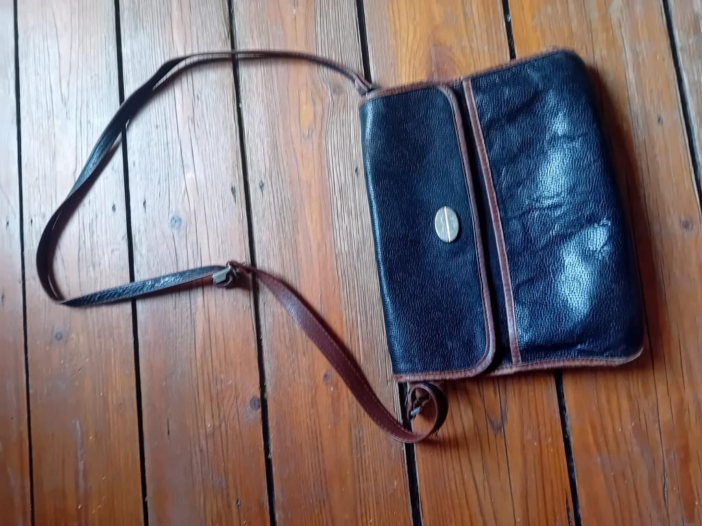 Sac à main vintage, Enlèvement ou Envoi, Utilisé, Noir, Cuir