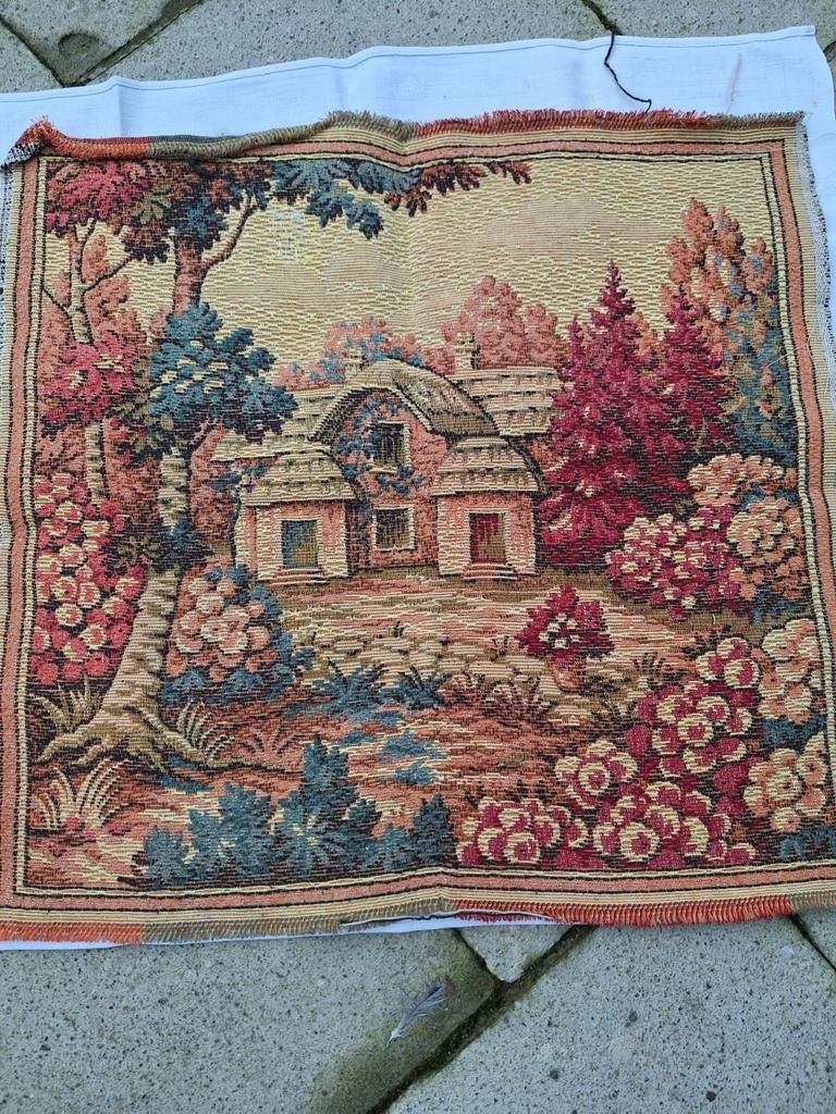 Landschapstafereel in gobelin, Antiek en Kunst, Ophalen of Verzenden