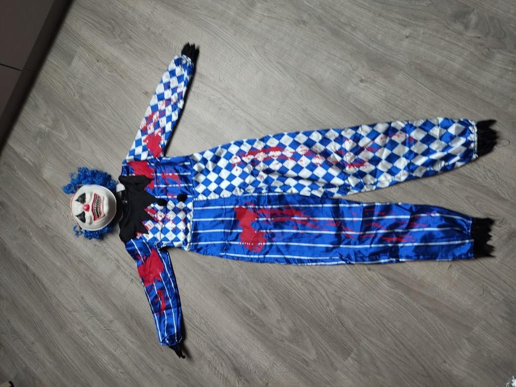 Halloween kostuum zombie clown, Kinderen en Baby's, Ophalen of Verzenden, Zo goed als nieuw, 110 t/m 116, Jongen of Meisje