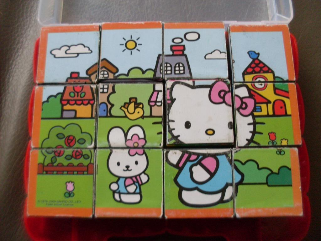 puzzelkubussen in plastic koffertje, Ophalen of Verzenden, 10 tot 50 stukjes, Gebruikt, 2 tot 4 jaar