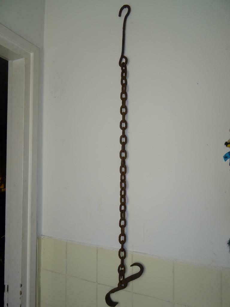 Antieke metalen ketting voor vuurpot vuurketel curiosa kunst, Ophalen of Verzenden