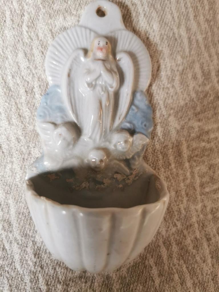 Heel mooi oud porseleinen wijwater vatje, Antiek en Kunst, Ophalen of Verzenden