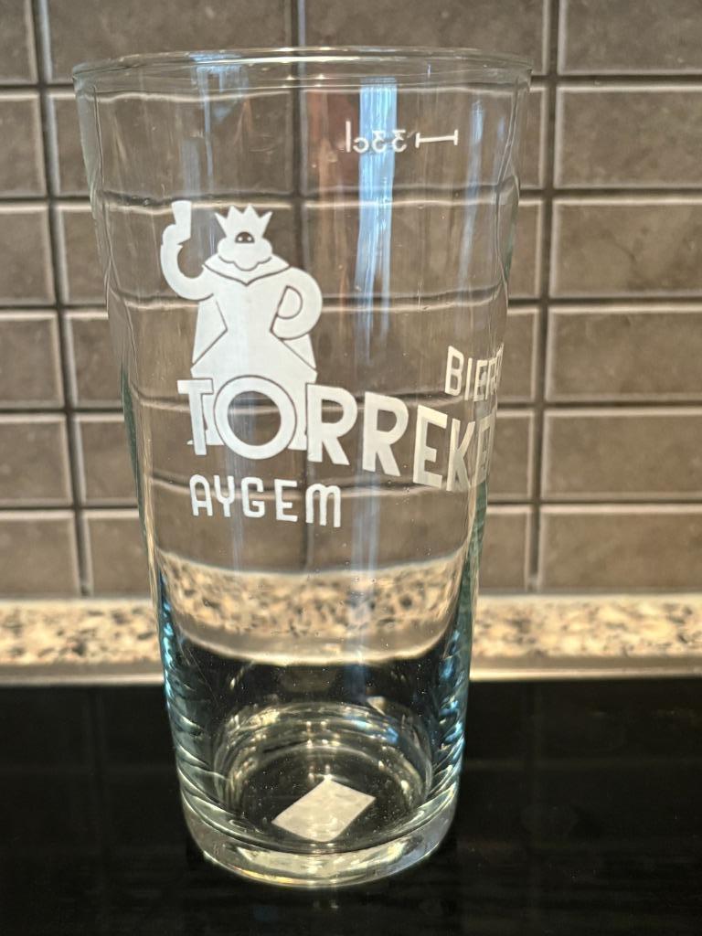 Torrekens Bieren AYGEM  (Aaigem ) bierglas, Ophalen of Verzenden, Zo goed als nieuw, Glas of Glazen, Overige merken