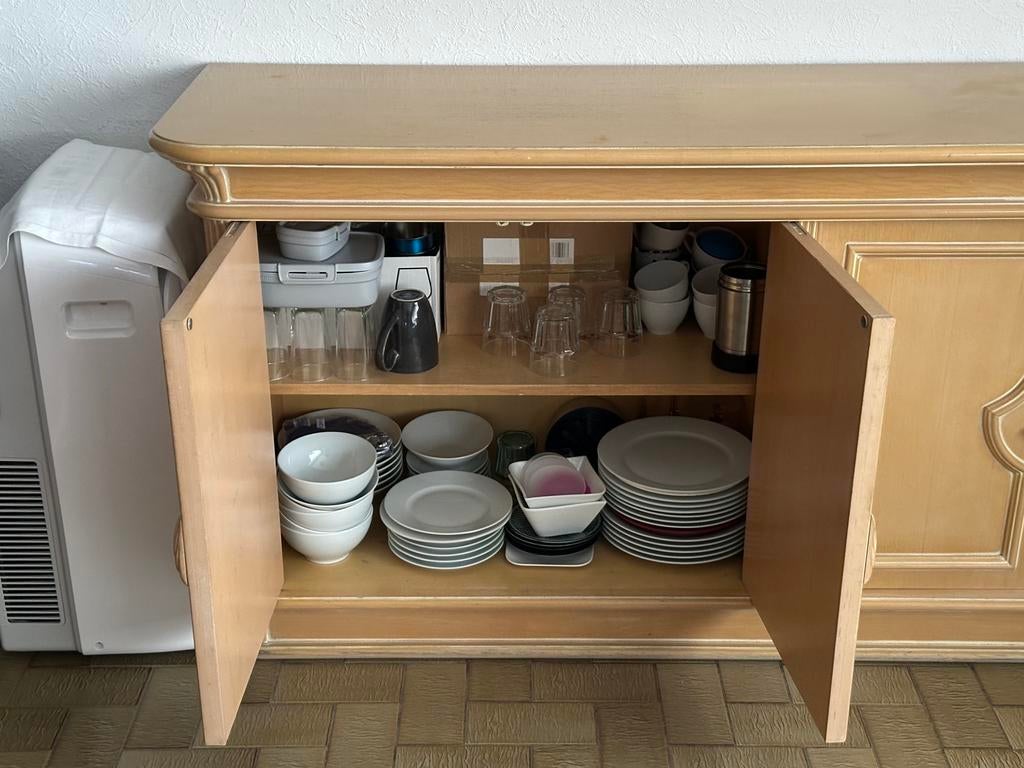 Dressoir vintage en céruse, 25 à 50 cm, Avec porte(s), Vintage, 150 à 200 cm