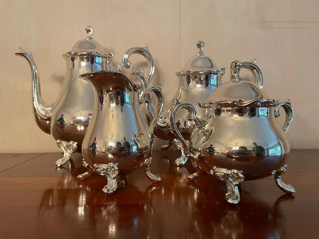 Vintage verzilverd 4-delig servies, Ophalen