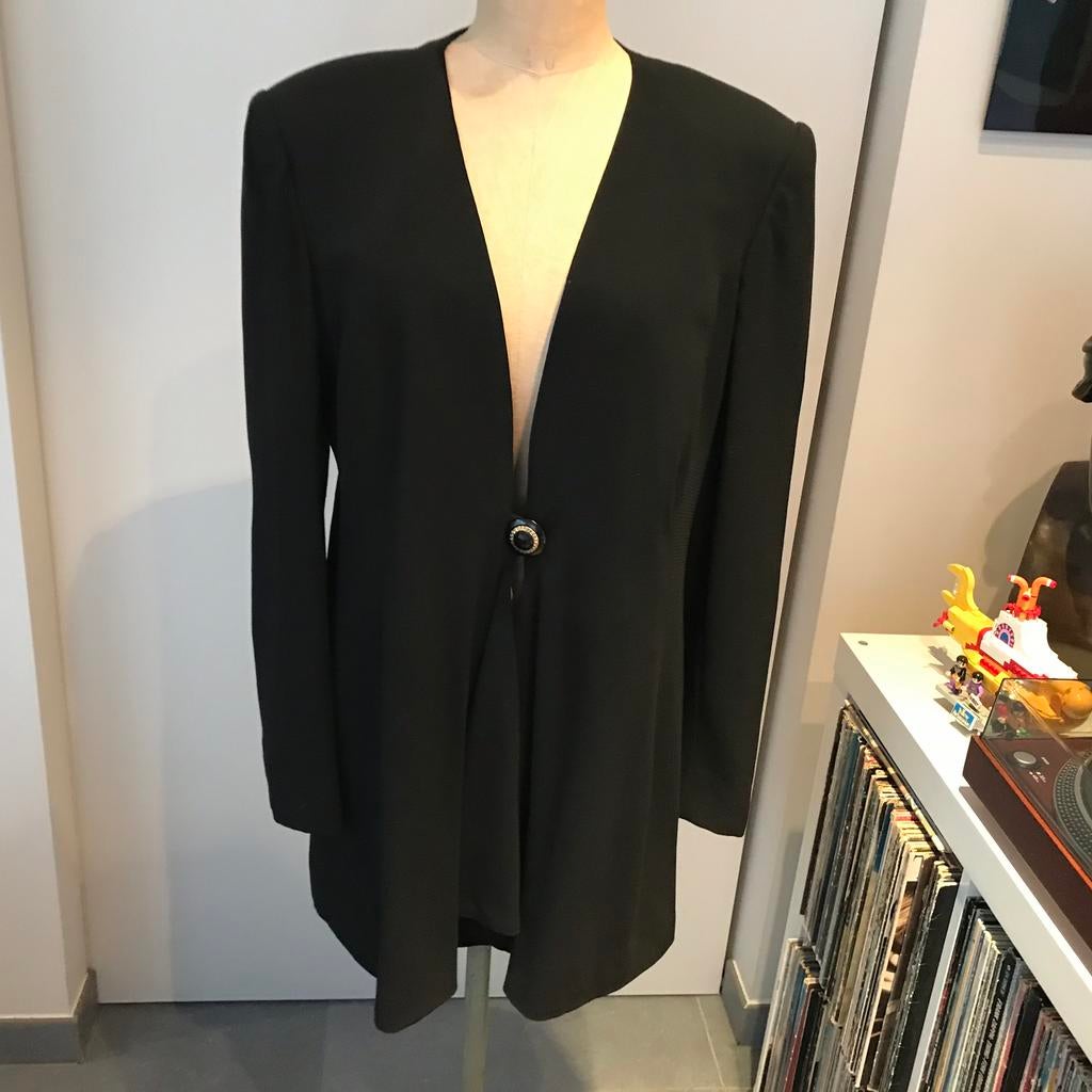 Vintage zwarte blazer maat 44, Taille 42/44 (L), Enlèvement ou Envoi, Vintage, Porté