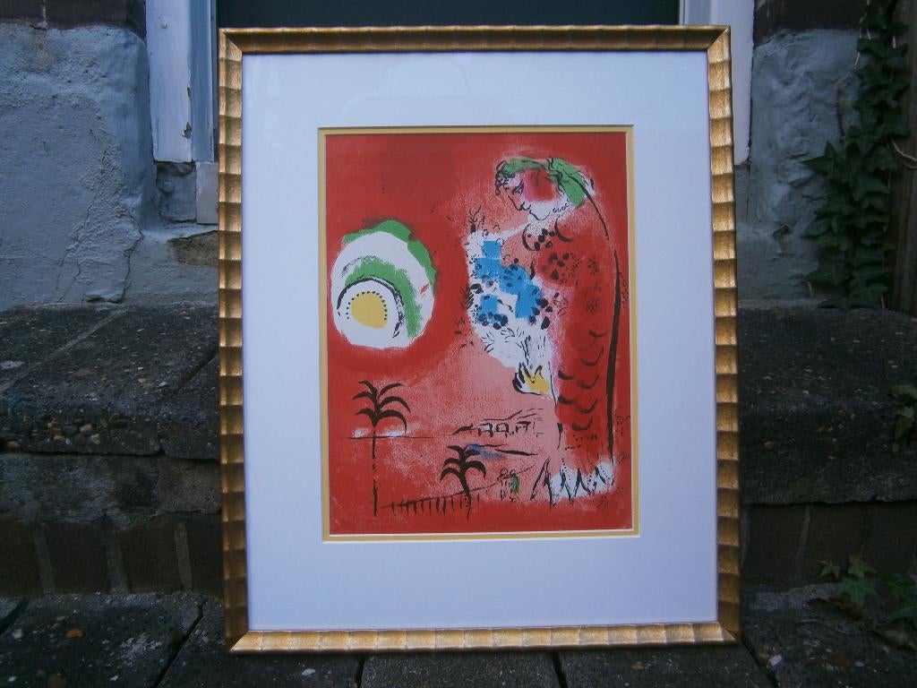 Originele litho van Marc Chagall, 1960, La Baie des Anges, Ophalen of Verzenden