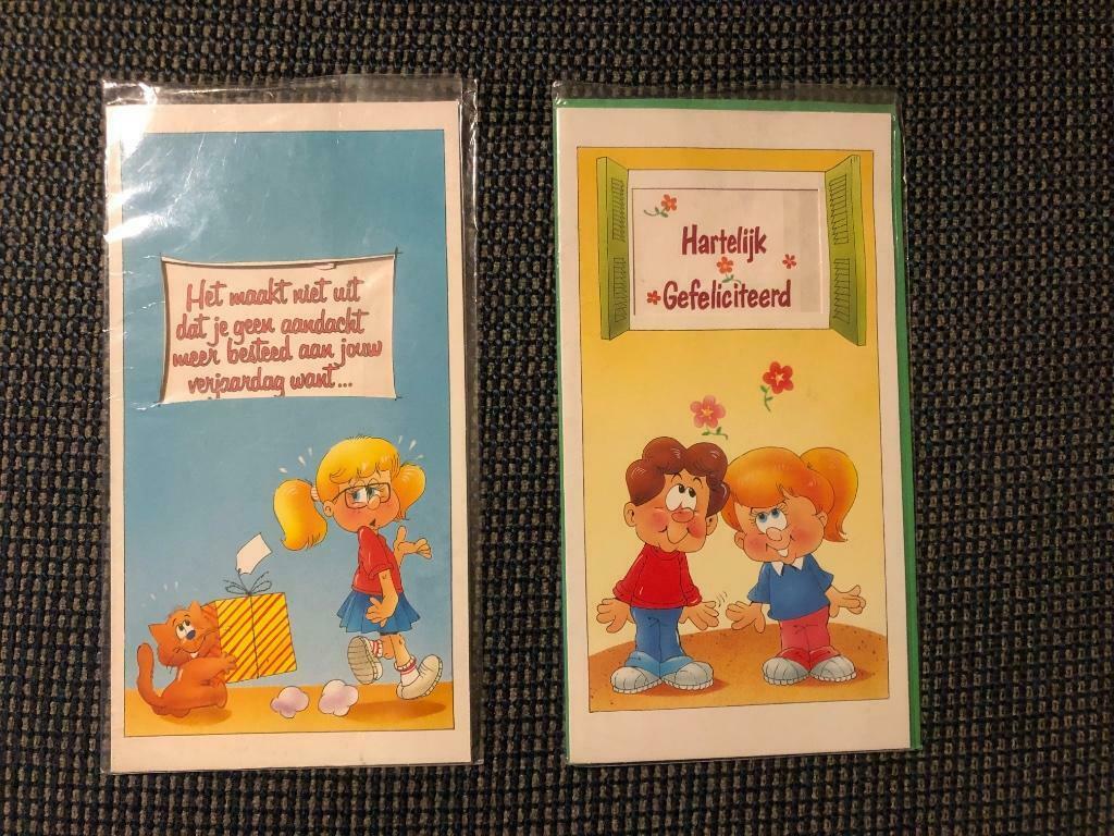 Hartewens kaarten hartelijk gefeliciteerd. Langwerpig., Ophalen of Verzenden, 1980 tot heden, Ongelopen, Feest(dag)