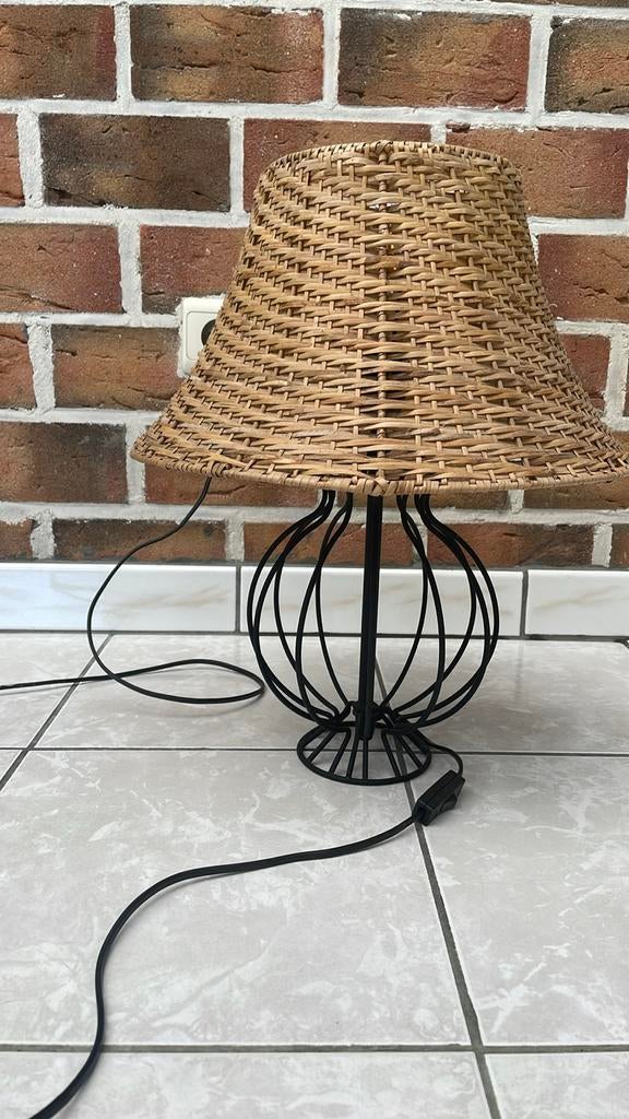 Rotan lamp, Huis en Inrichting, Ophalen, Zo goed als nieuw, Metaal