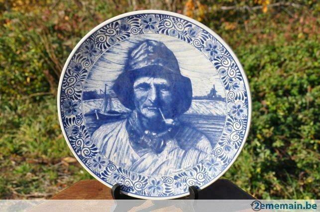 plat decoratif  le pecheur  faience delft, Enlèvement ou Envoi