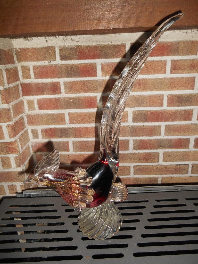Coq en verre +-45 cm, Antiquités & Art, Enlèvement ou Envoi