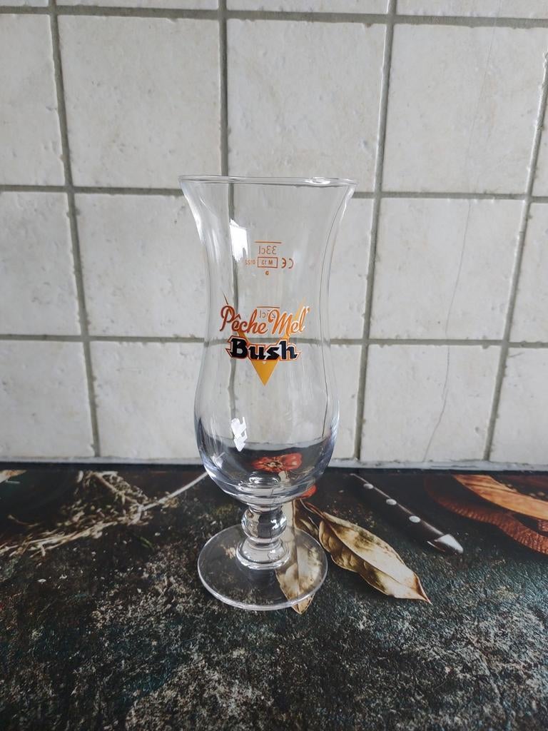 Bierglas Bush pêche Mel, Verzamelen, Ophalen of Verzenden, Zo goed als nieuw, Bierglas