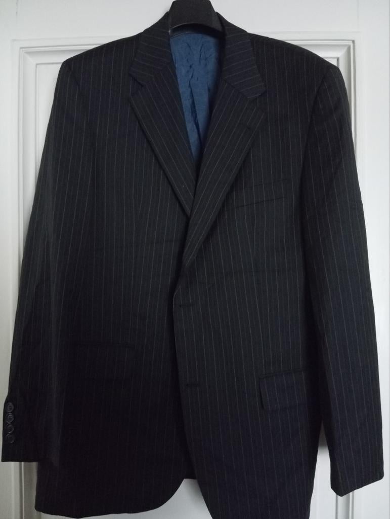 HAROLD - blauw gestreepte blazer met krijtstreep, wol, m: 54, Kleding | Heren, Kostuums en vesten, Ophalen of Verzenden, Zo goed als nieuw
