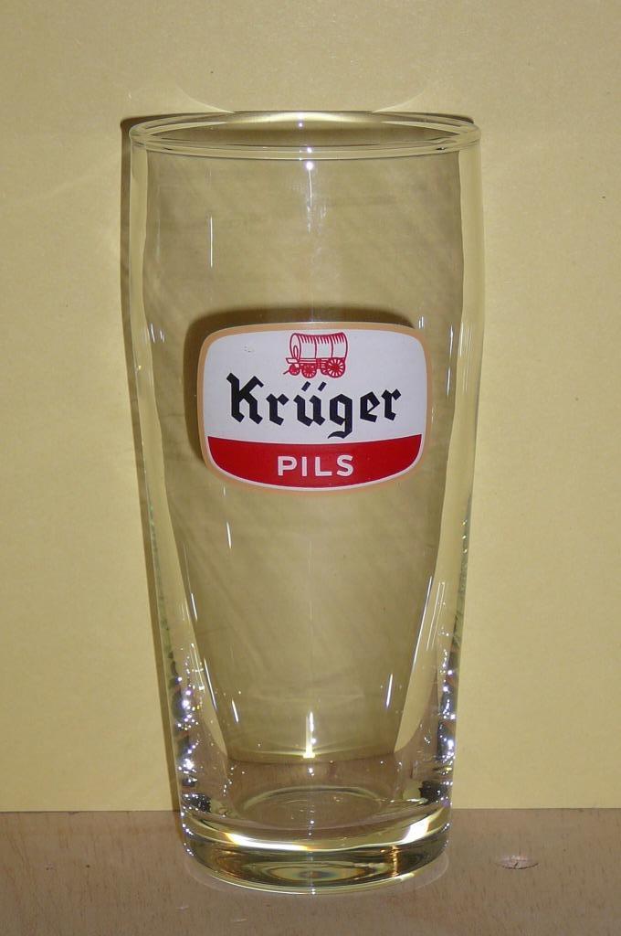 Bierglas   KRÜGER  PILS, Verzamelen, Glas en Drinkglazen, Ophalen of Verzenden, Bierglas