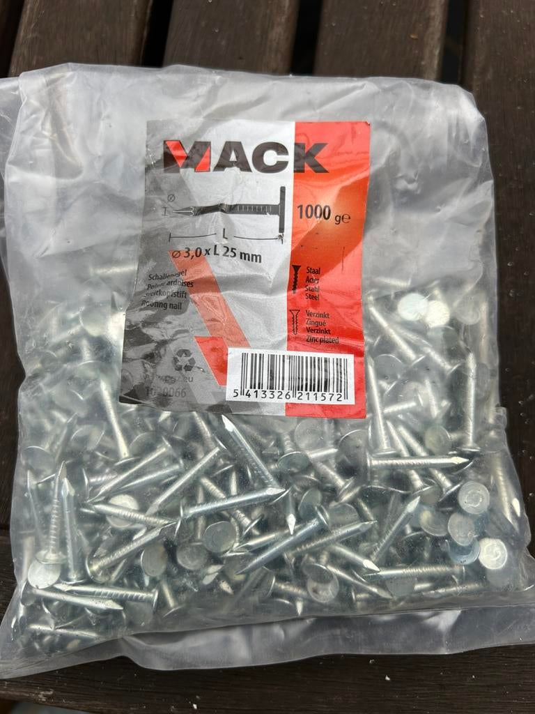 Schalie nagels 3x25mm, Ophalen, Nieuw