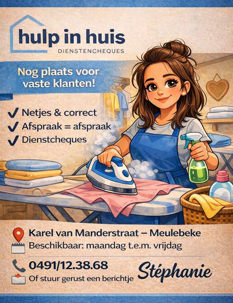 Strijkhulp met dienstencheques Meulebeke