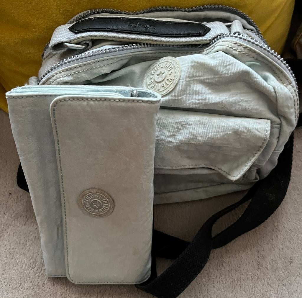 Sac Kipling + portefeuille, Enlèvement ou Envoi, Utilisé, Bleu, Kipling