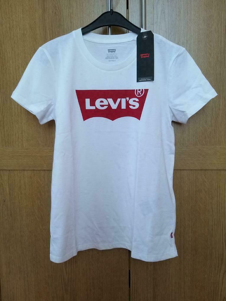 T-shirt Levis XS neuf blanc rouge femme, Enlèvement ou Envoi, Taille 34 (XS) ou plus petite, Blanc, Levi's