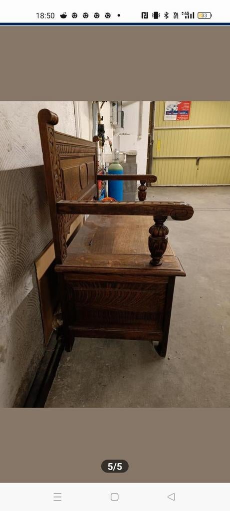 Houten bank van volle eik., Ophalen