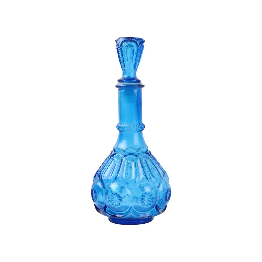 Vintage Karaf Kobalt BLauw Glas LE Smith Glass Co Maan Ster, Enlèvement ou Envoi