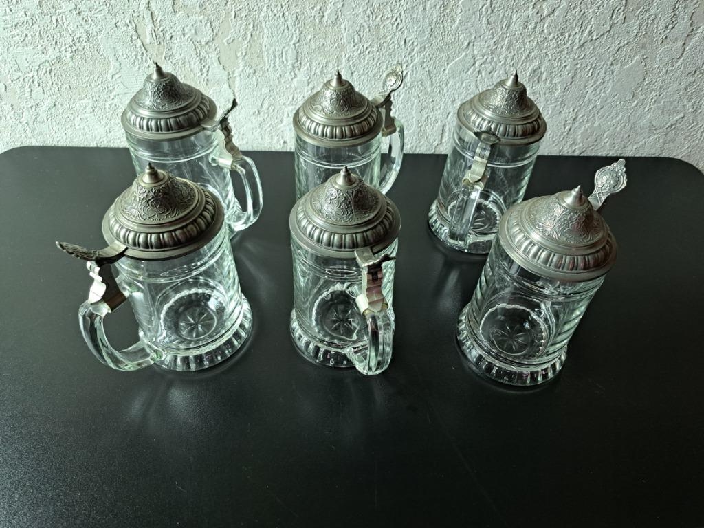 6 vintage bierpotten BMF "Seidel für Sammler", Ophalen, Zo goed als nieuw, Overige materialen, Minder dan 25 cm
