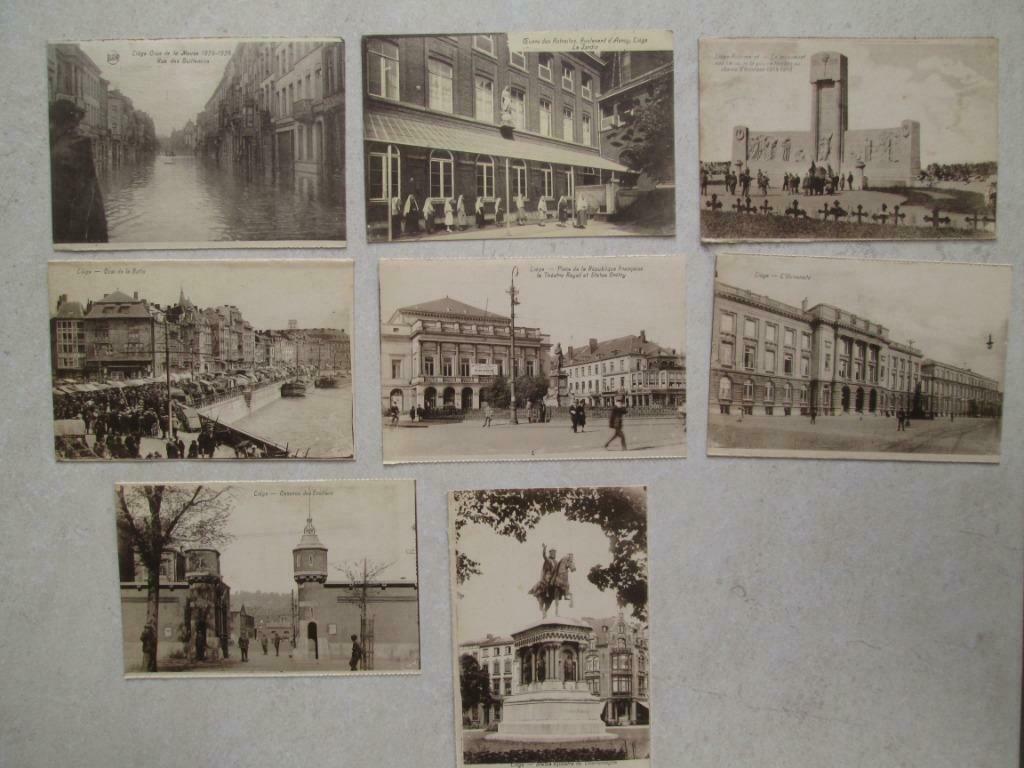8 oude postkaarten van Liège (Luik), Verzenden, Luik