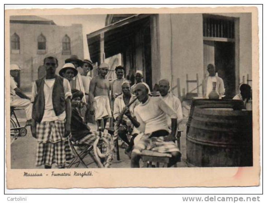 eritrea koloniale postkaarten waterpijp en markt, Verzamelen, Ophalen of Verzenden, Buiten Europa