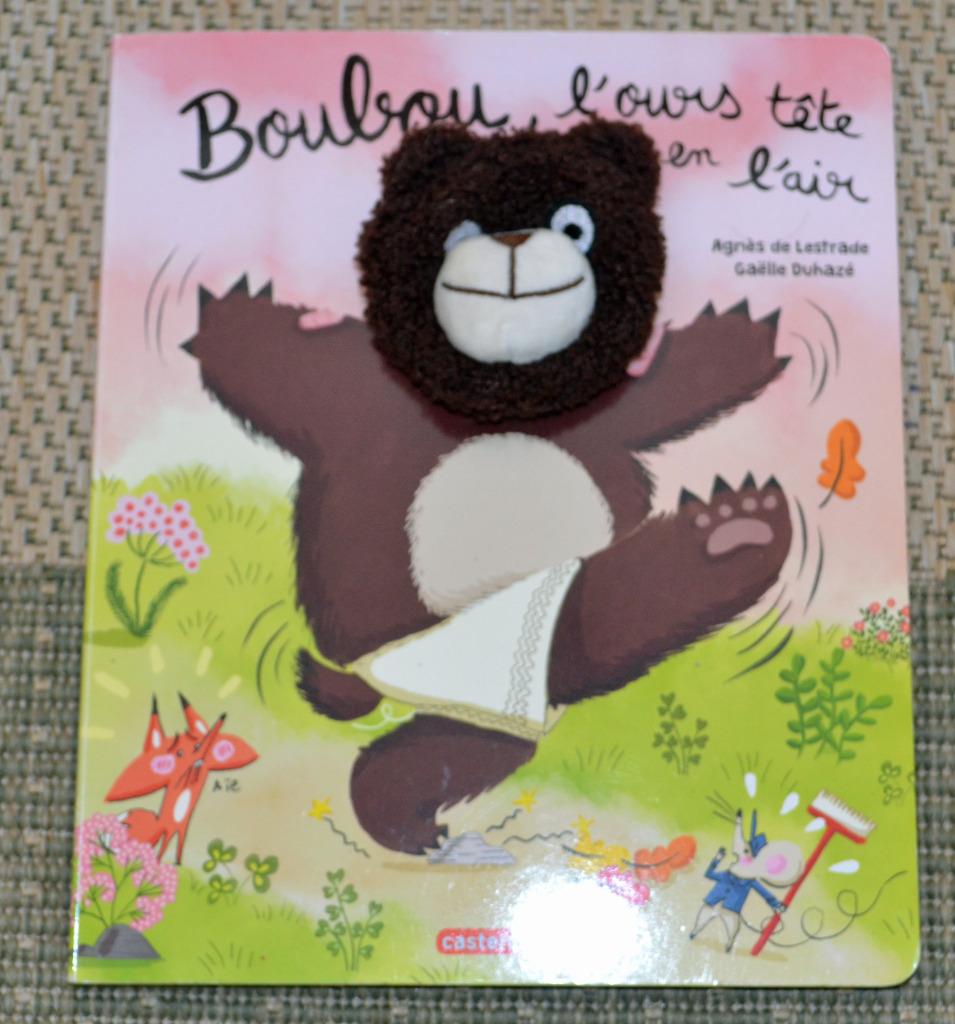 Poppenboek „Boubou, de beer met zijn hoofd in de lucht”, Ophalen, Zo goed als nieuw, Agnès de Lestrade, 2 tot 3 jaar
