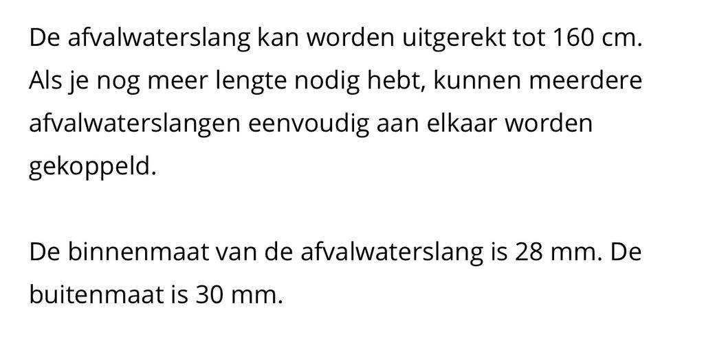 1,6m uitrekbare afvalwaterslang/afvoer (nieuw in verpakking), Caravans en Kamperen, Ophalen of Verzenden, Nieuw