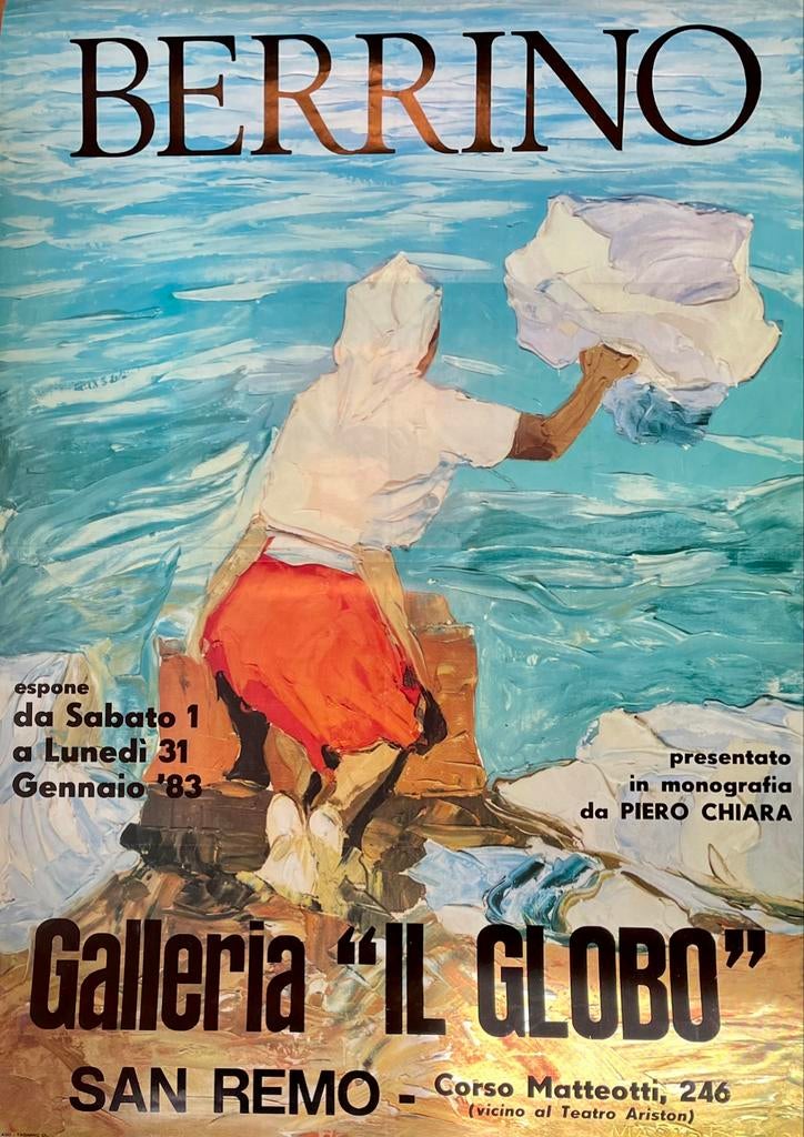 Berrino - affiche vintage 68x98cm - 1983 - impression offset, Enlèvement ou Envoi
