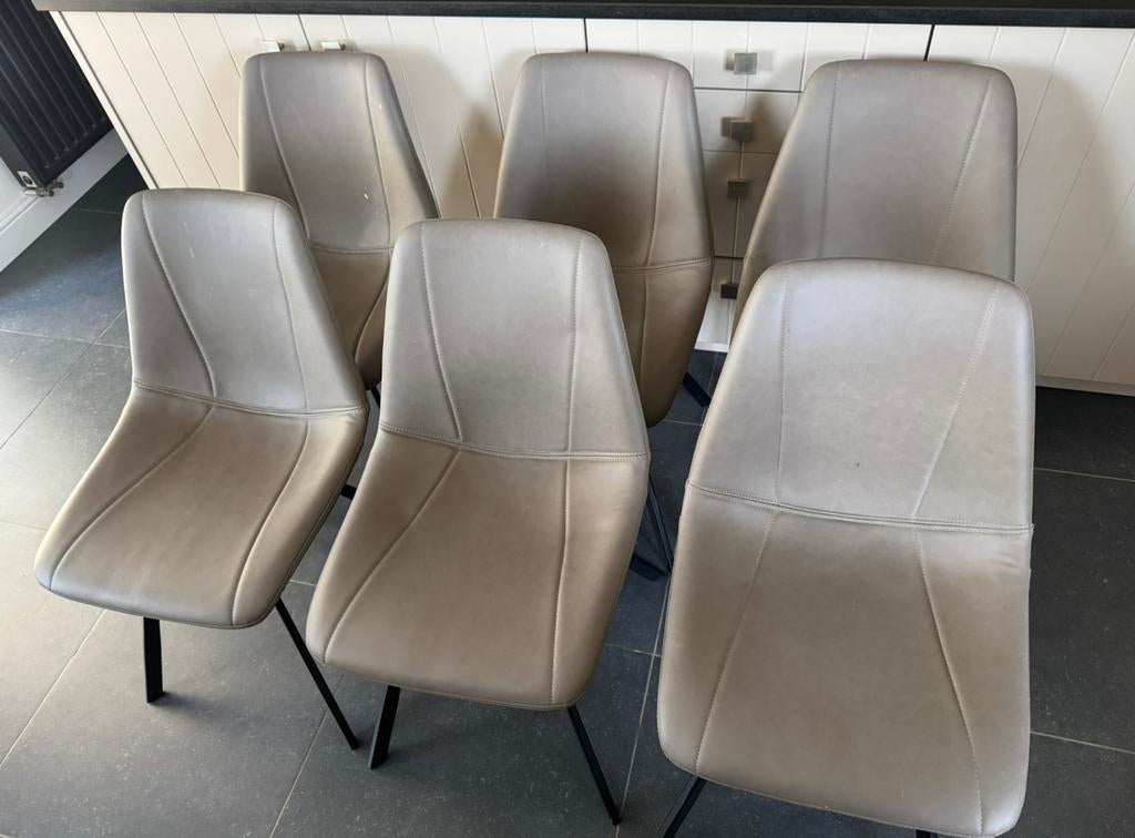 6 stoelen voor woonkamer of keuken, Brun, Enlèvement, Autres matériaux, Cinq, Six Chaises ou plus