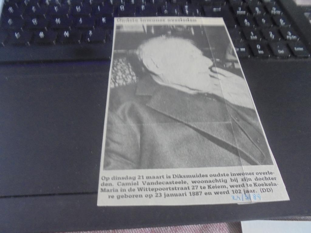 dp Camiel Vandecasteele, Verzamelen, Ophalen of Verzenden, Bidprentje