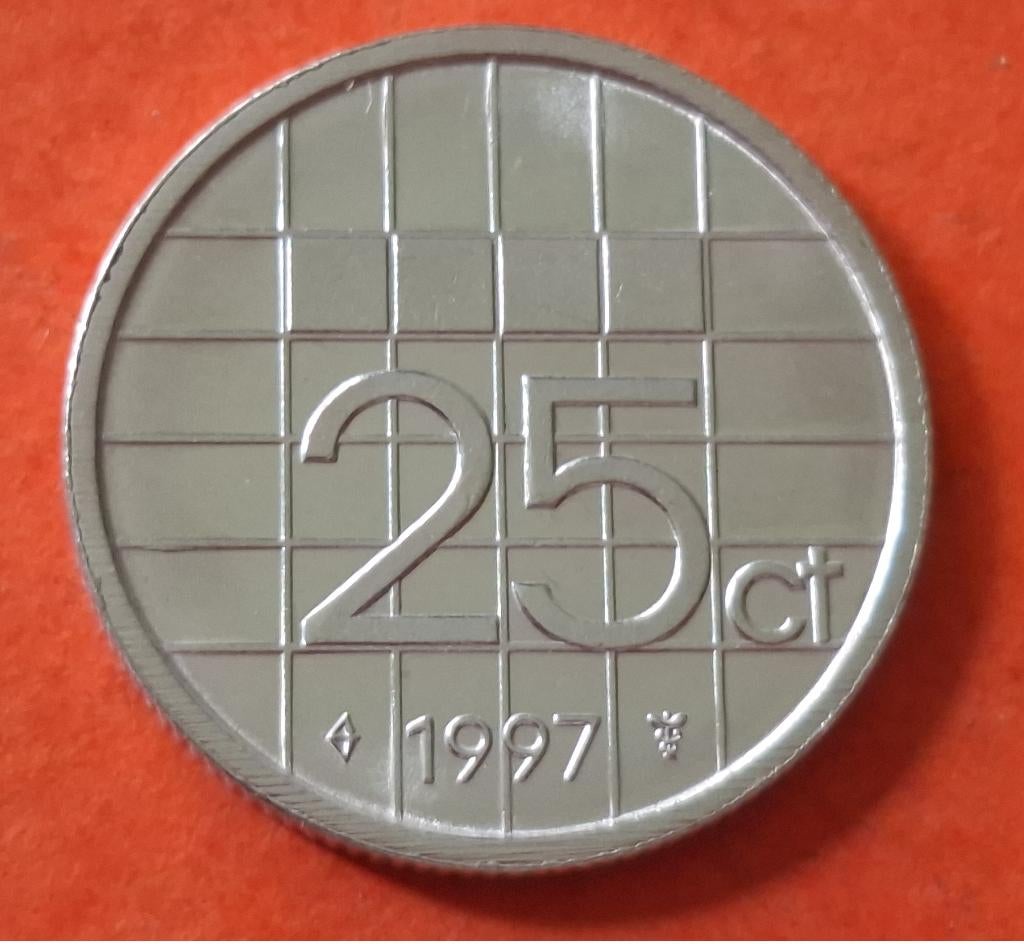 Pièce Pays-Bas - 25 centimes - 1997, Envoi, Autres pays, Monnaie en vrac