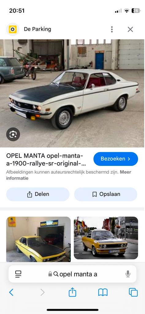 Gezocht  Opel manta a, Enlèvement, Opel