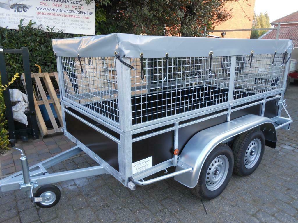 remorque 2,54 x 1,30 mx 1 m avec gril (renforcé)., Enlèvement, Neuf