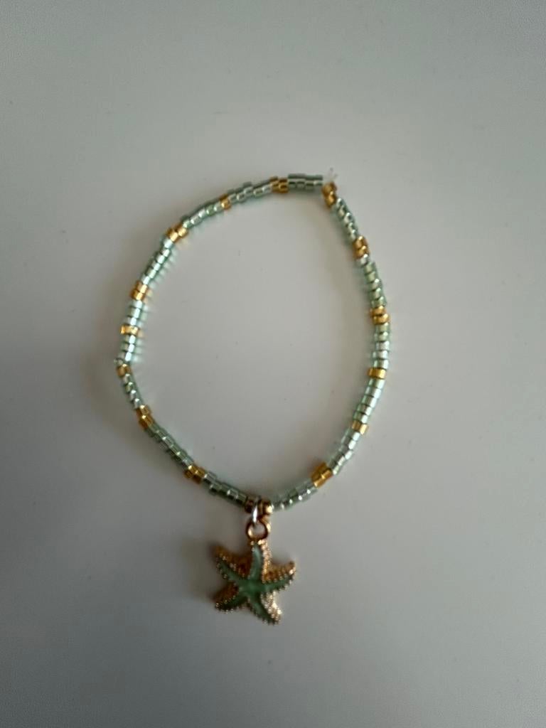 Armband mintgroen-goud met zeester, Enlèvement ou Envoi, Or