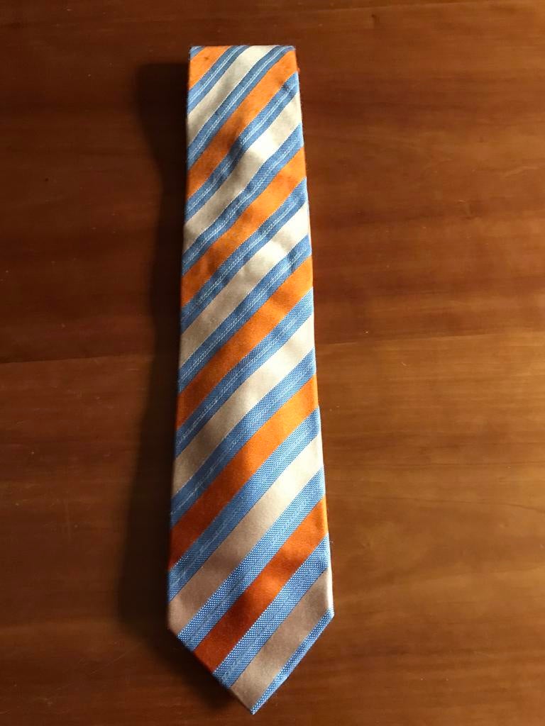 Zijden das Lucinni, Verzenden, Zo goed als nieuw, Oranje, Met patroon