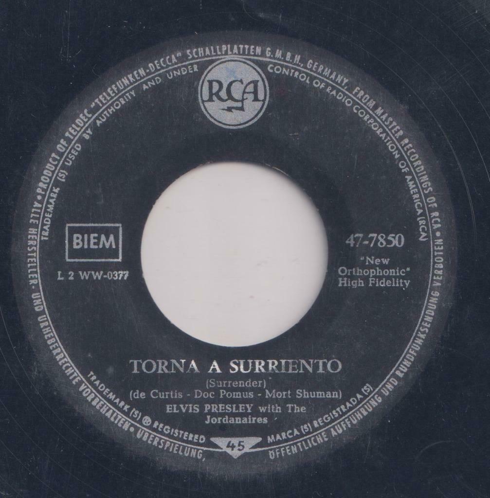 Elvis Presley – Torna a surriento / Lonely man - Single, Enlèvement ou Envoi, Utilisé, Pop