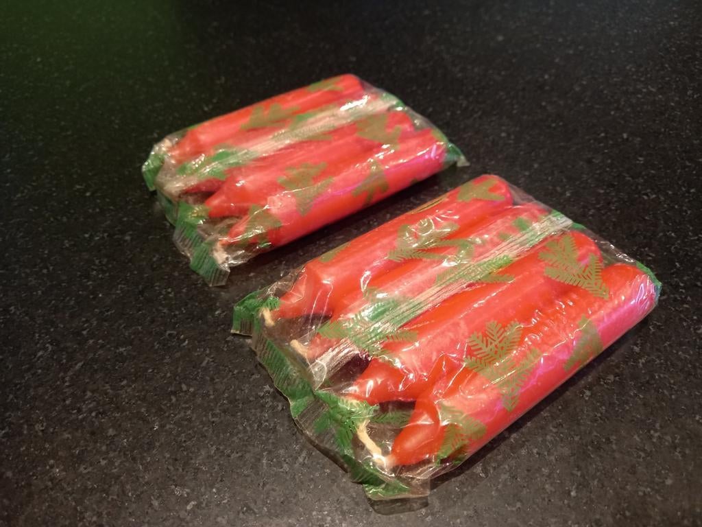 8 kerstkaarsjes, Ophalen of Verzenden, Zo goed als nieuw