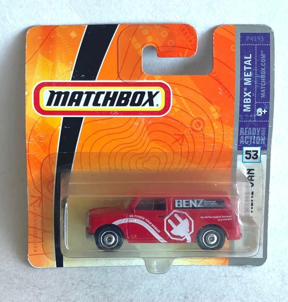 Austin Mini Van Red Body Electrician Benz Matchbox #53., Hobby en Vrije tijd, Ophalen of Verzenden, Zo goed als nieuw, Auto