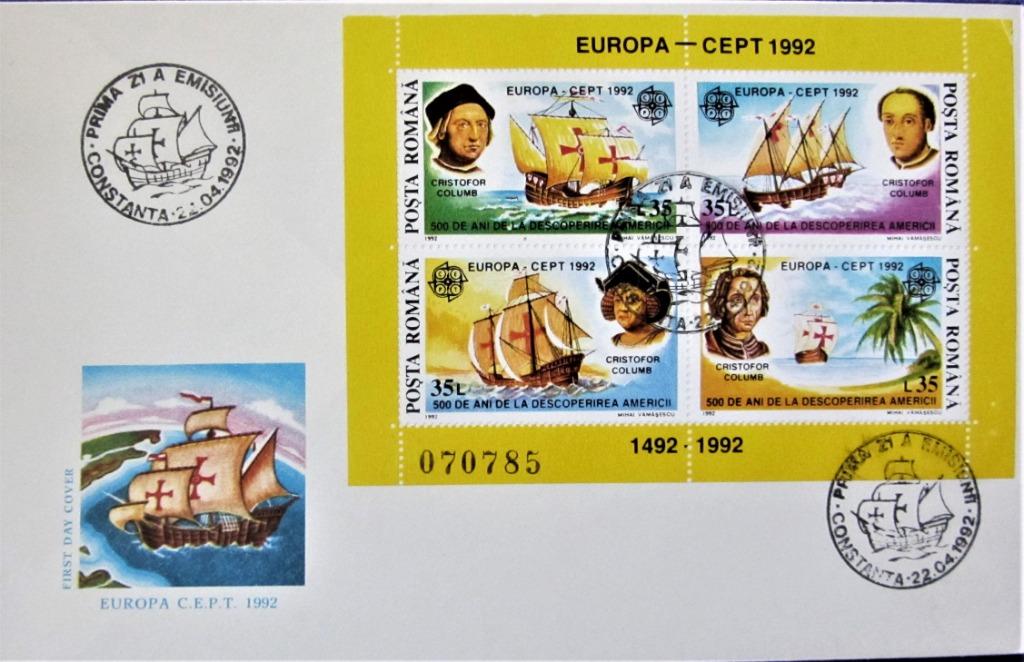 FDC OP GROTE BRIEF- GESCHIEDENIS- CHRISTOFFEL COLUMBUS, Ophalen of Verzenden, Gestempeld, Overige thema's